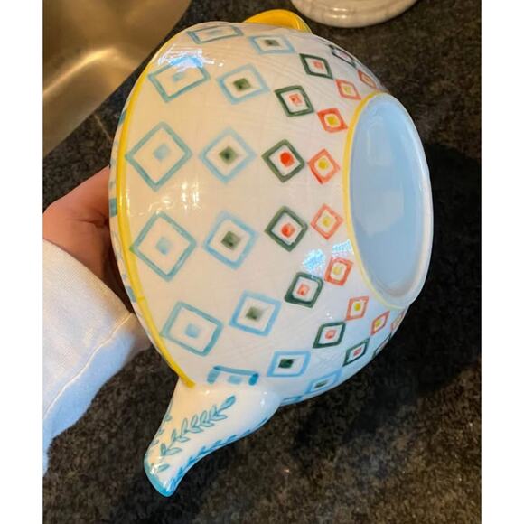 Anthropologie colorful ceramic tea pot - Picture 6 of 7